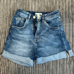 high waisted jean shorts